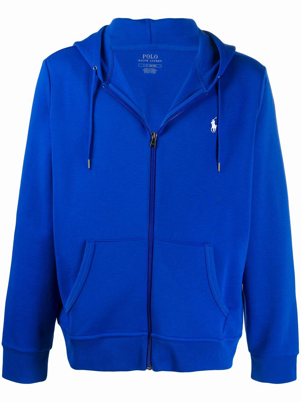 Polo Ralph Lauren Cotton Embroidered Logo Zip-up Hoodie in Blue for Men -  Lyst