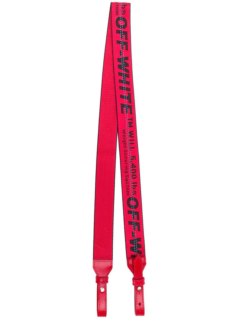 Off-White c/o Virgil Abloh Leather Logo Strap in Red - Lyst