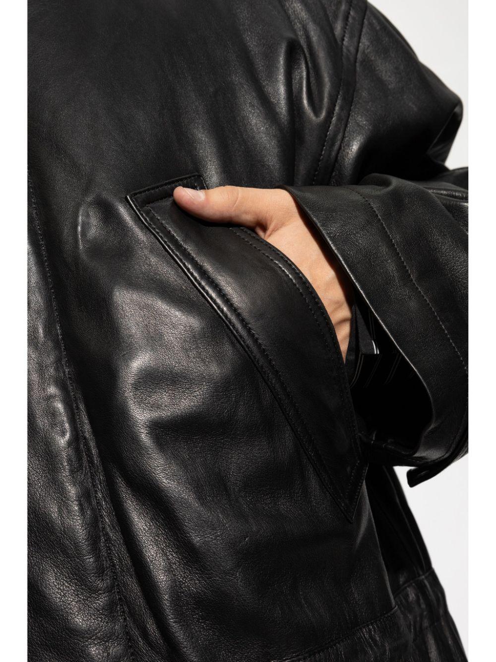 Balenciaga メンズ ブラック レザーコート コート