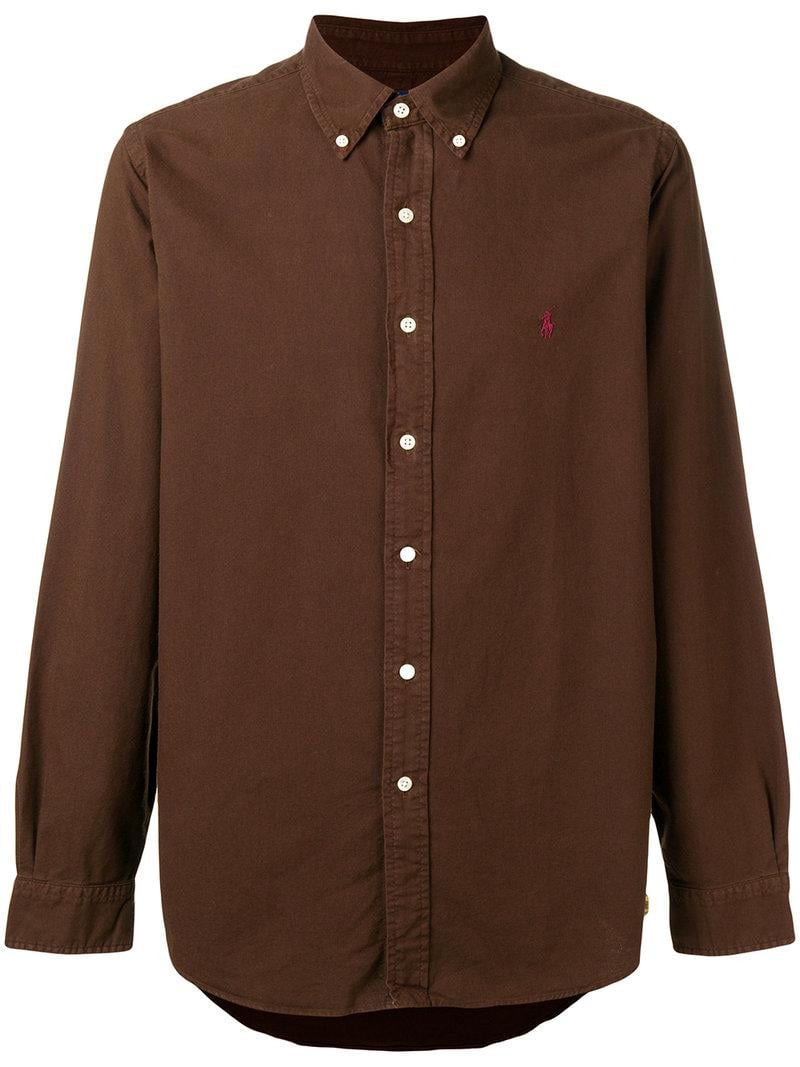 Polo Ralph Lauren Cotton Button-down Shirt in Brown for Men - Lyst