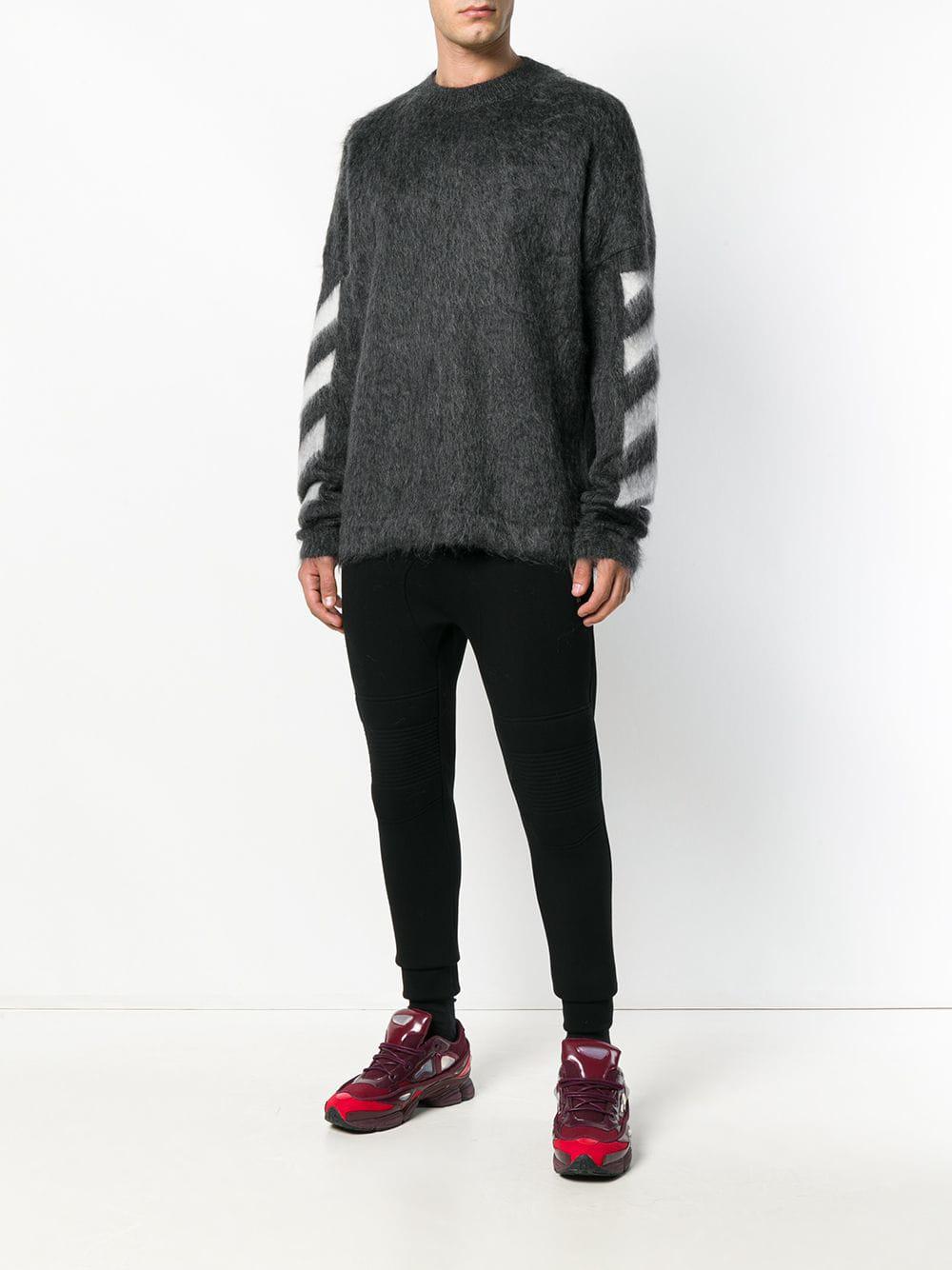 Off White c o Virgil Abloh Textured Logo Sweater in Grey for Men Lyst UK