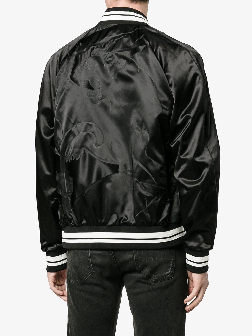 Valentino Cotton Panther Bomber Jacket in Black for Men - Lyst
