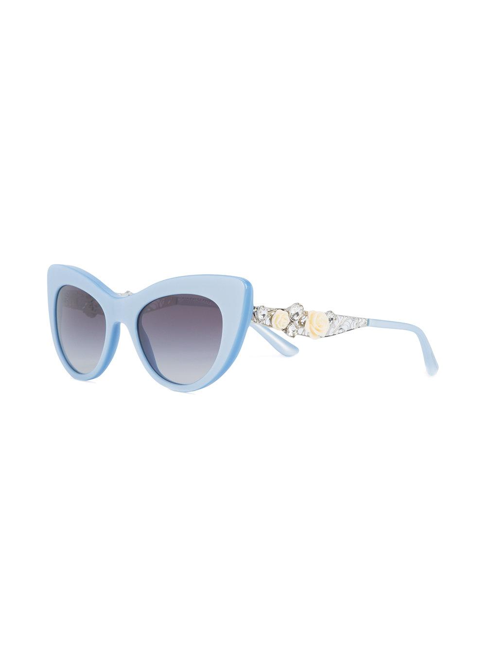 Dolce & Gabbana Lace Flowers Sunglasses in Blue - Lyst