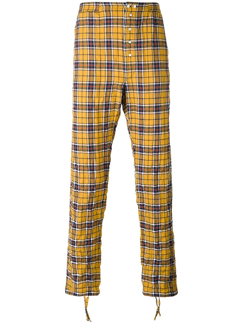yellow tartan trousers mens