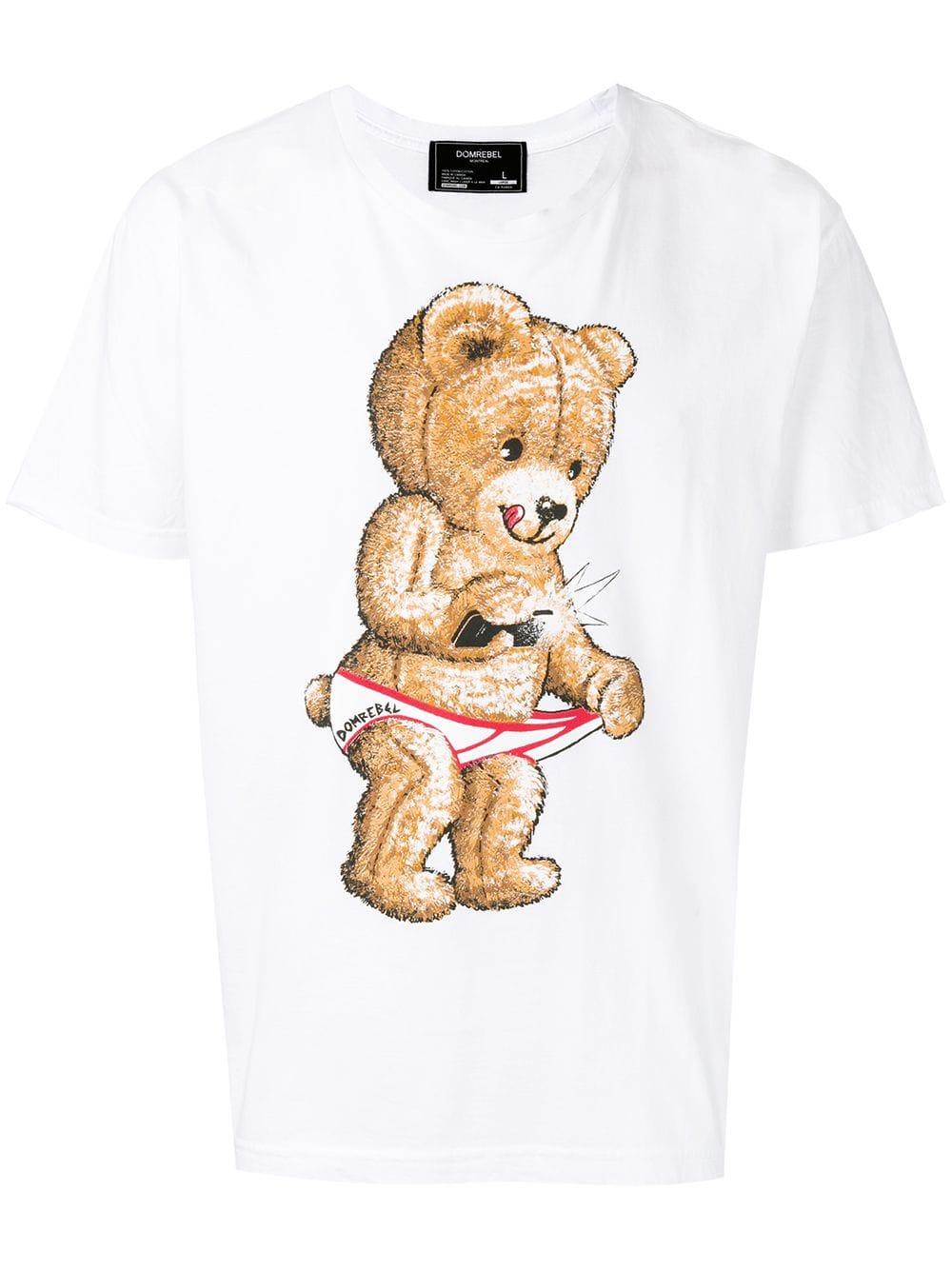 Футболка с мишкой купить. Футболка dom Rebel с мишкой. Dom Rebel футболка с медведем. Dom Rebel футболка Teddy с принтом. Футболка с медвежонком.