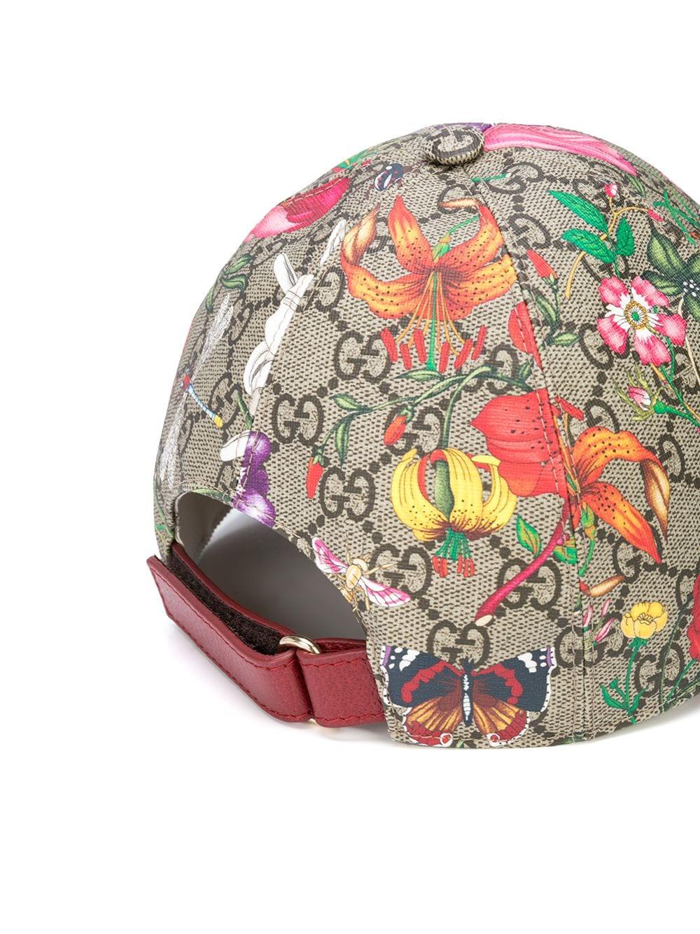 Gucci Drops Floral Print & GG Logo Baseball Caps