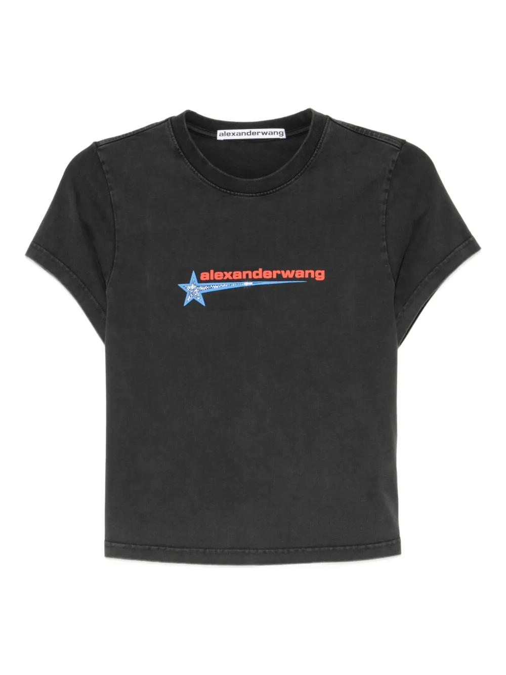 Alexander Wang Hotfix Star T-Shirt in Black | Lyst