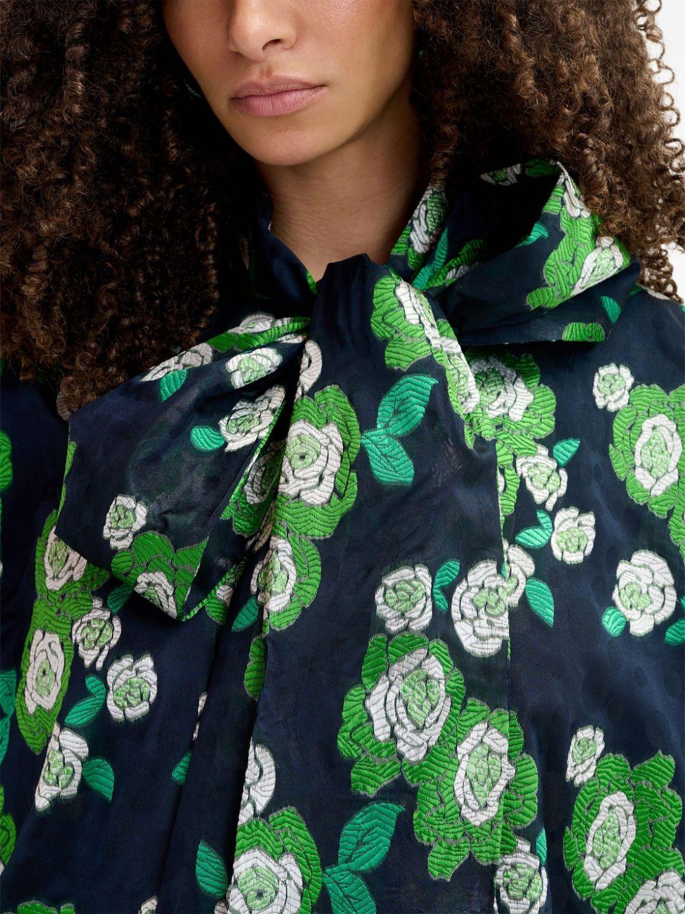 Essentiel Antwerp Grenadine Floral-Print Mini Dress in Green | Lyst