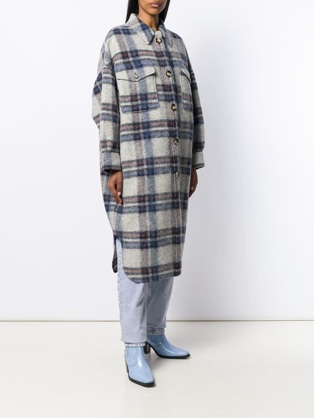 Etoile Isabel Marant Gabrion Checked Wool Coat in Blue Lyst Canada