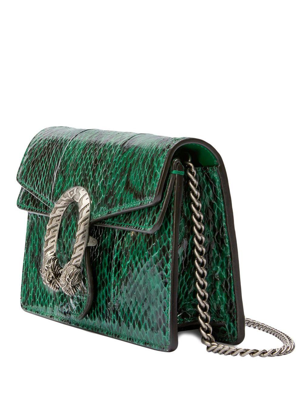 Gucci Dionysus Super Mini Snakeskin Bag in Green | Lyst