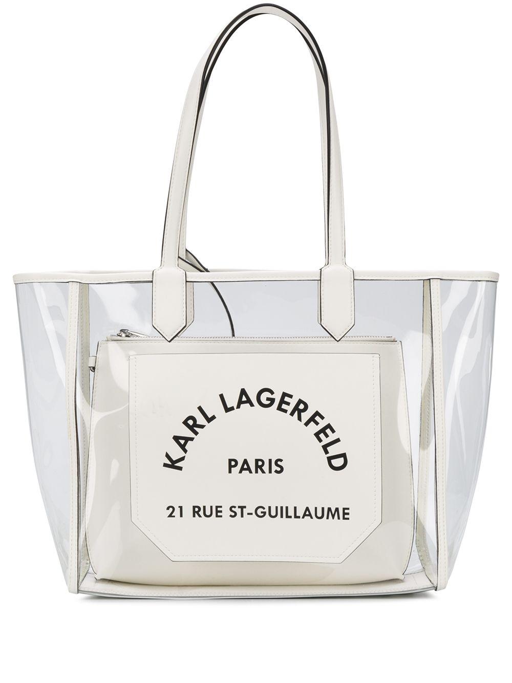 Karl Lagerfeld K/journey Transparent Tote in White