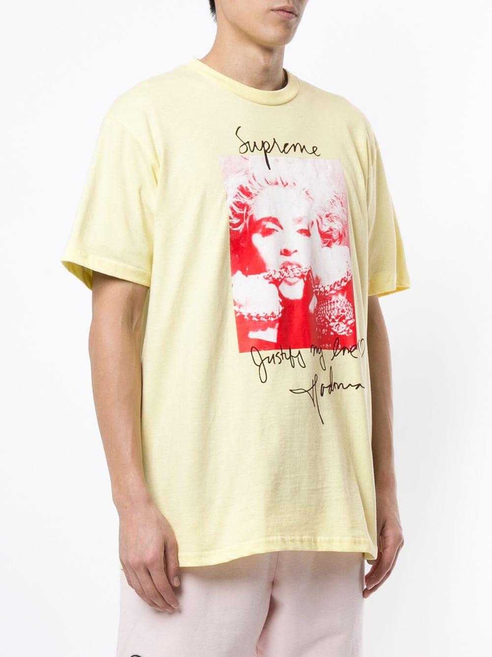 Supreme Cotton Madonna Tee in Yellow for Men - Lyst