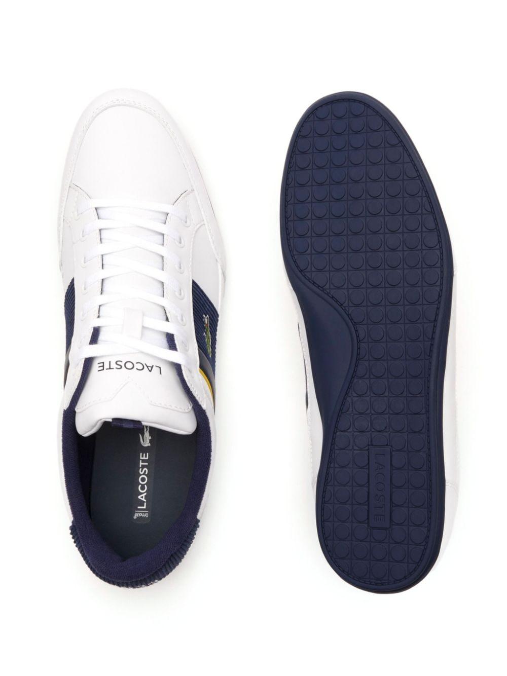 Lacoste Chaymon Corduroy-detail Leather Sneakers in White for Men | Lyst