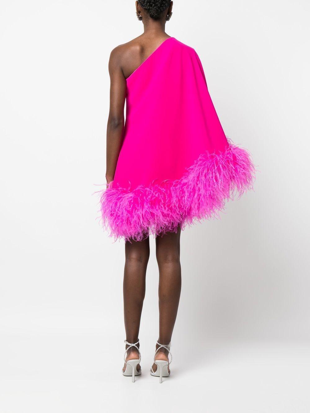 The New Arrivals Ilkyaz Ozel Feather-Trim One-Shoulder Dress The New Arrivals Ilkyaz Ozel Feather-Trim One-Shoulder Dress