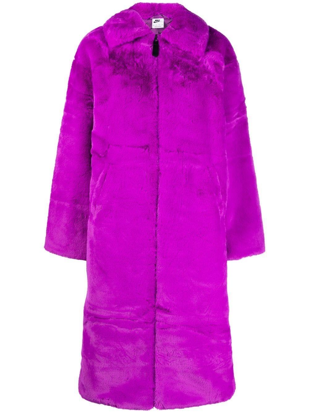 faux fur coat nike