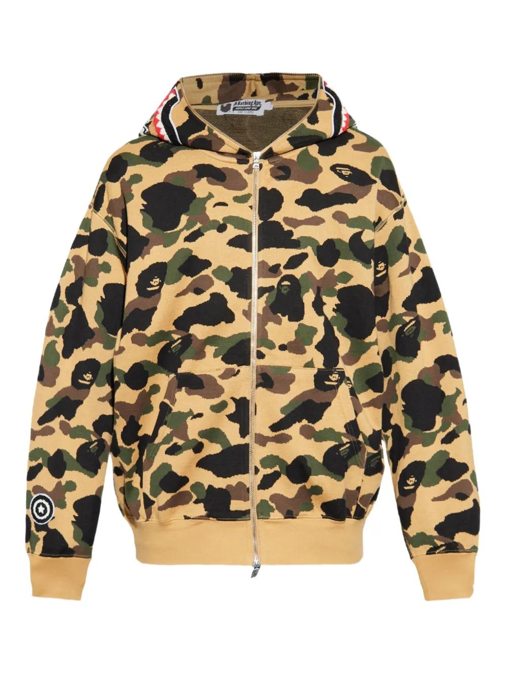 A Bathing Ape X Kidsuper Camo Shark Hoodie in Yellow for Men | Lyst UK
