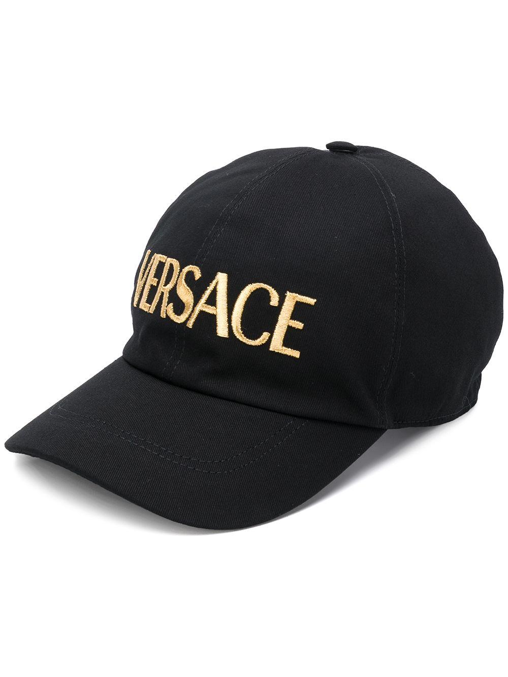 Versace Cotton Embroidered Logo Baseball Cap in Black - Lyst
