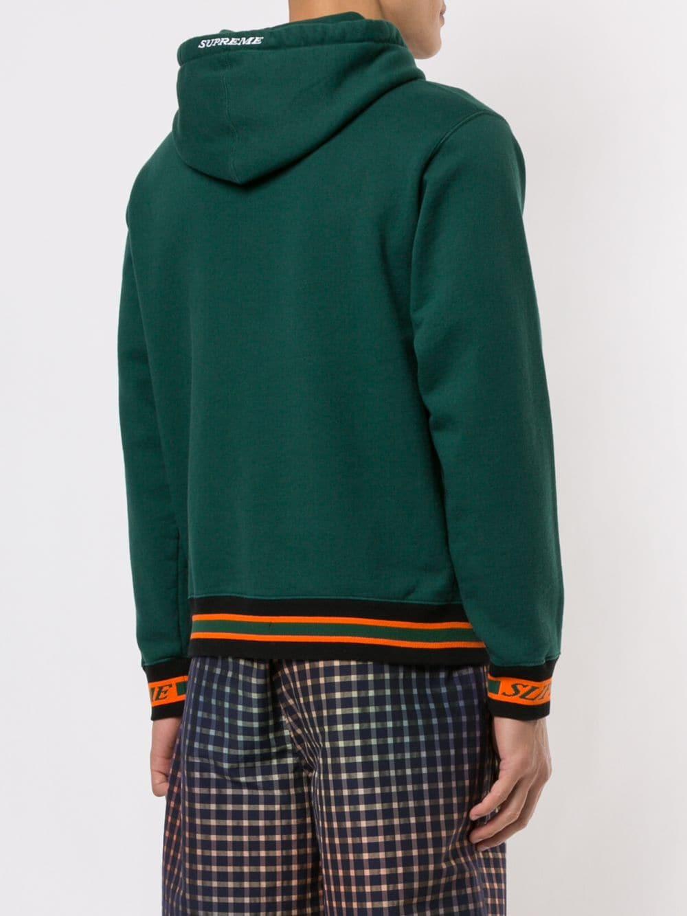 supreme striped rib hooded sweatshirt