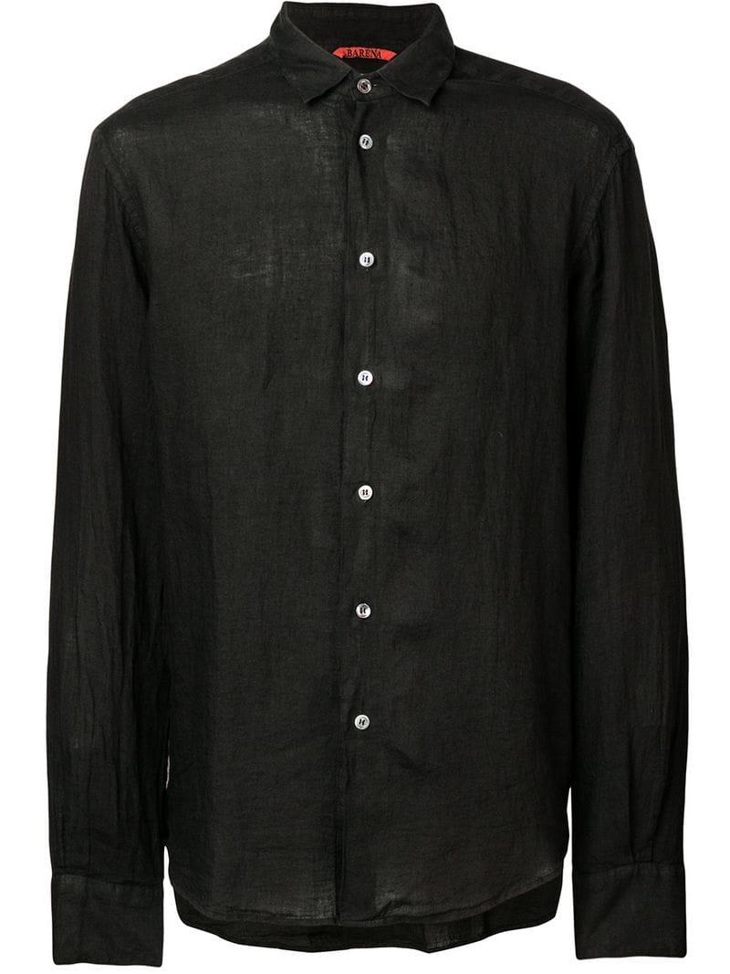 Barena Linen Classic Shirt in Black for Men - Lyst