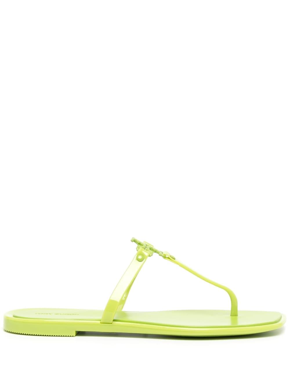 Tory Burch Roxane Jelly Logo-plaque Slides in Yellow | Lyst