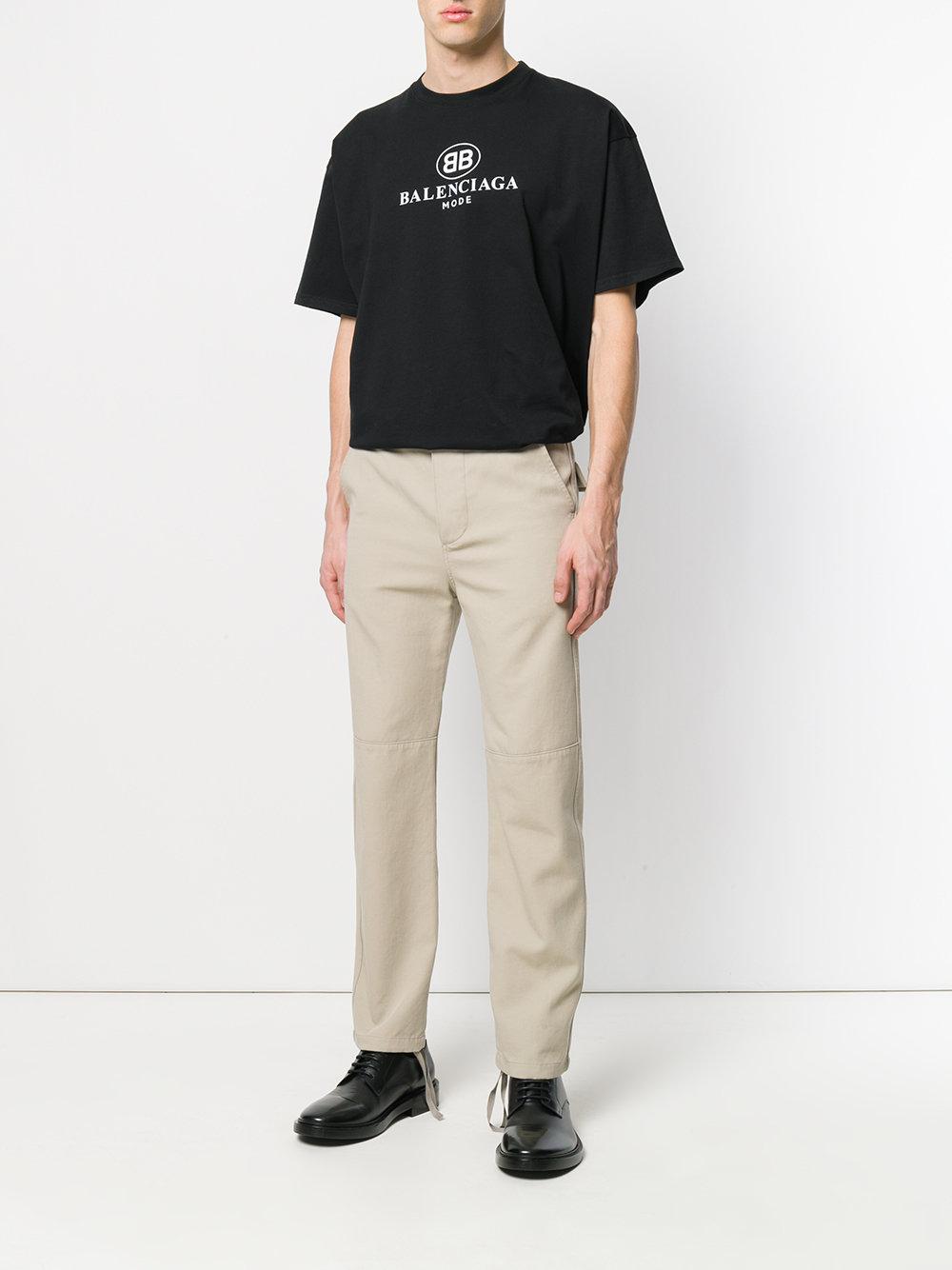 Camiseta con logo Balenciaga de Algodón de color Negro para hombre | Lyst