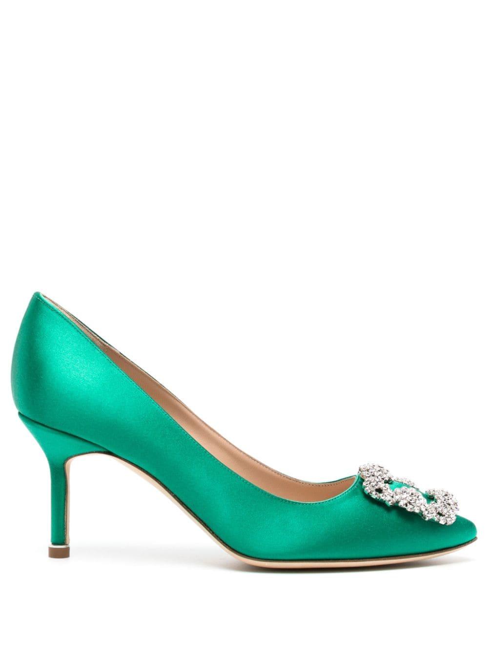 Manolo Blahnik Sandals in Green | Lyst
