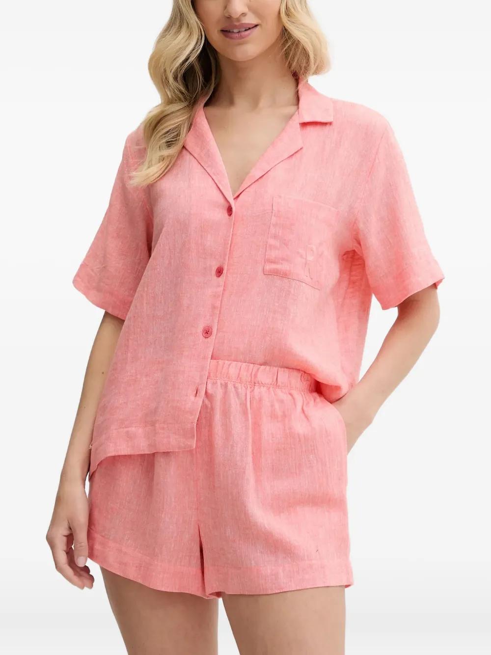 Pink Pyjama Femme Dkny Dkny Pyjama DKNY Notch Collar Pyjama Set In