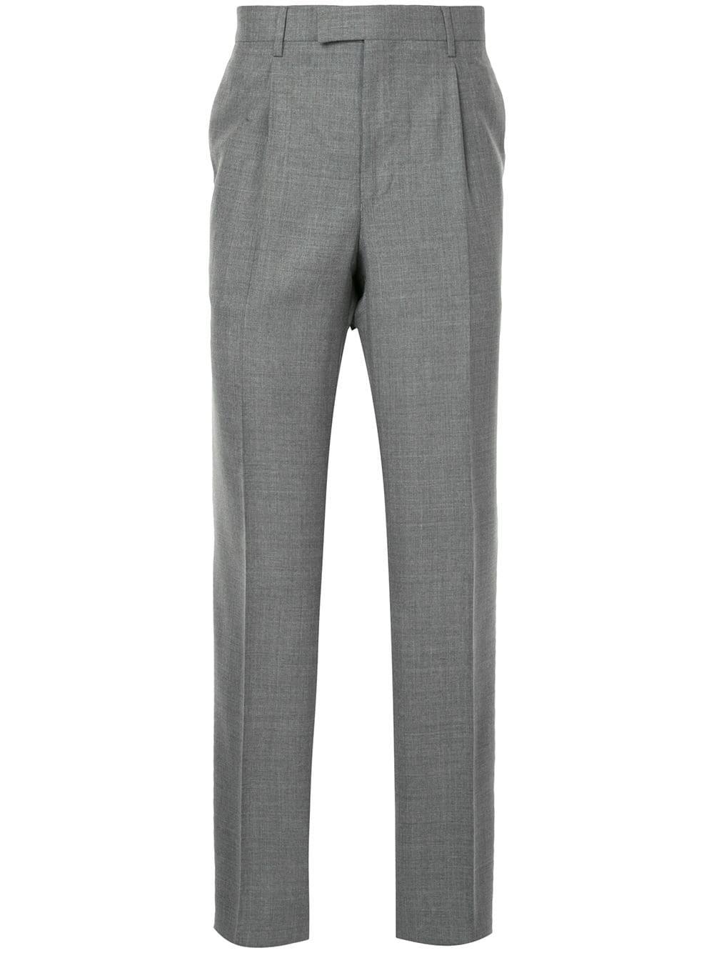 Gieves & Hawkes Wool Tailored Trousers in Grey (Gray) for Men - Lyst