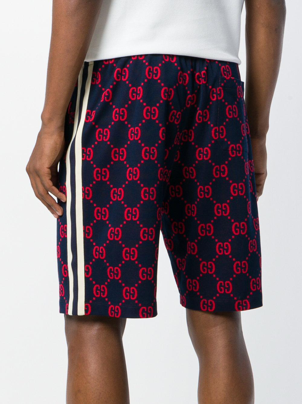 Gucci Gg Print Jogger Shorts in Blue for Men - Lyst