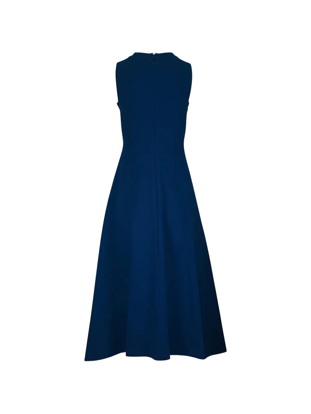 akris punto blue dress Akris Punto Navy Pleated Maxi Dress 4 / Navy