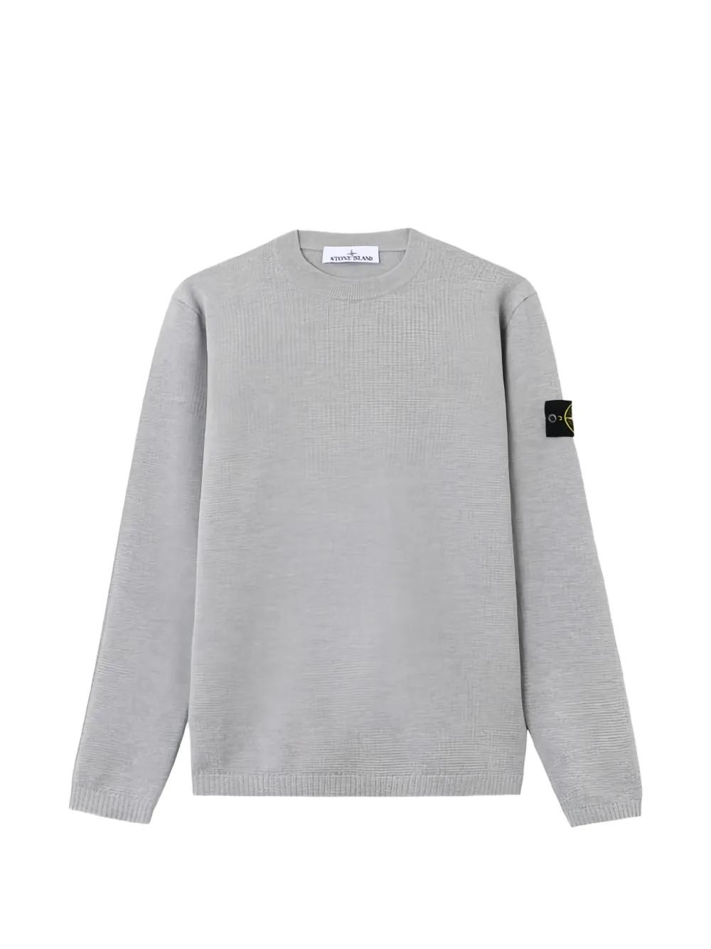 Stone Island Ribbed Crewneck Knitwear in Gray for Men | Lyst