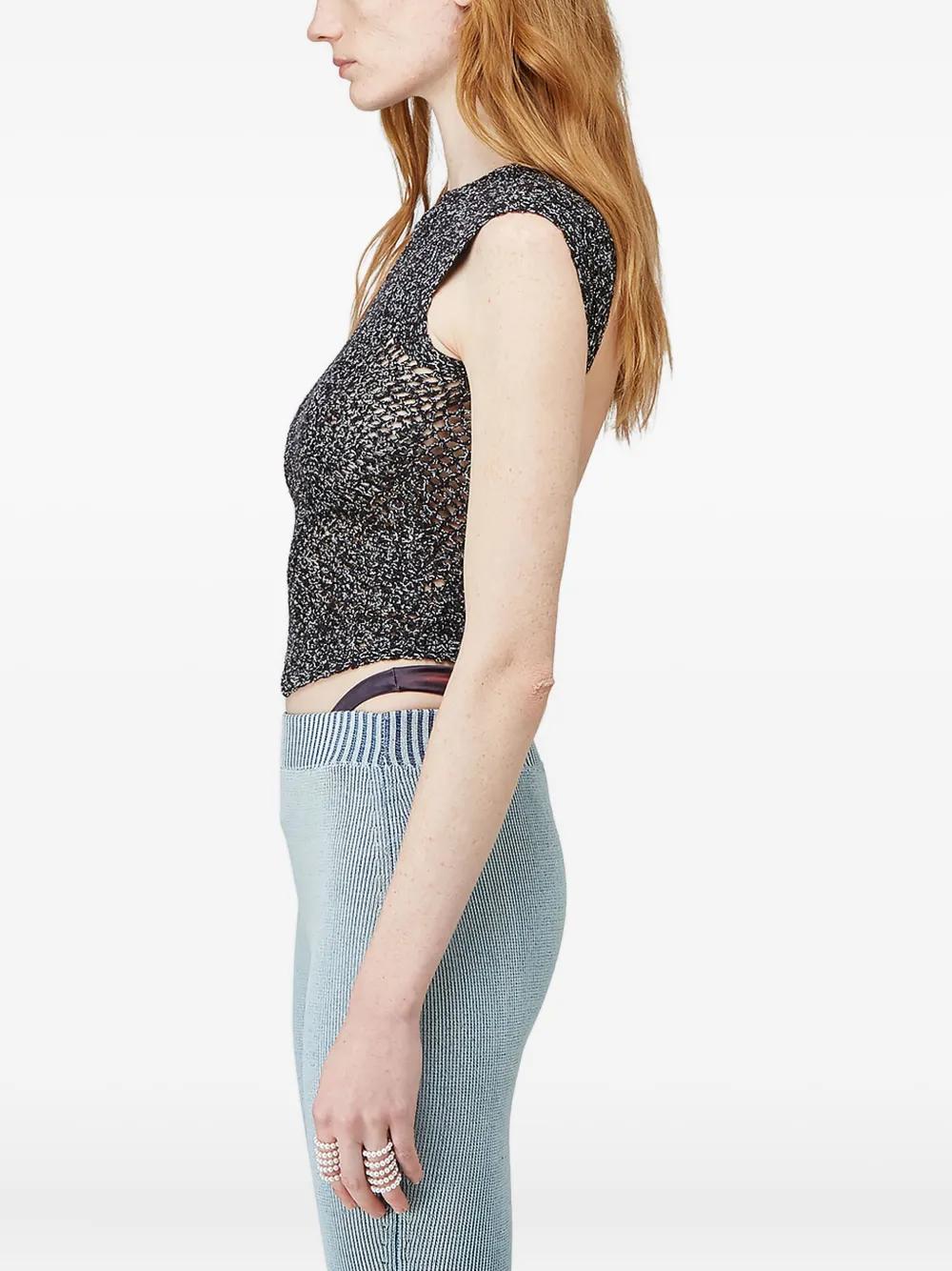 Isa Boulder Open-Back Knitted Tank Top in Blue | Lyst