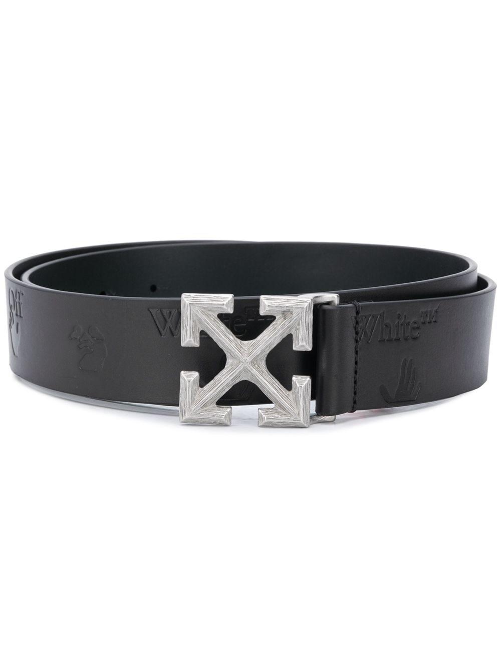 Off-White c/o Virgil Abloh Leather Arrow Logo-plaque Belt in Black for ...