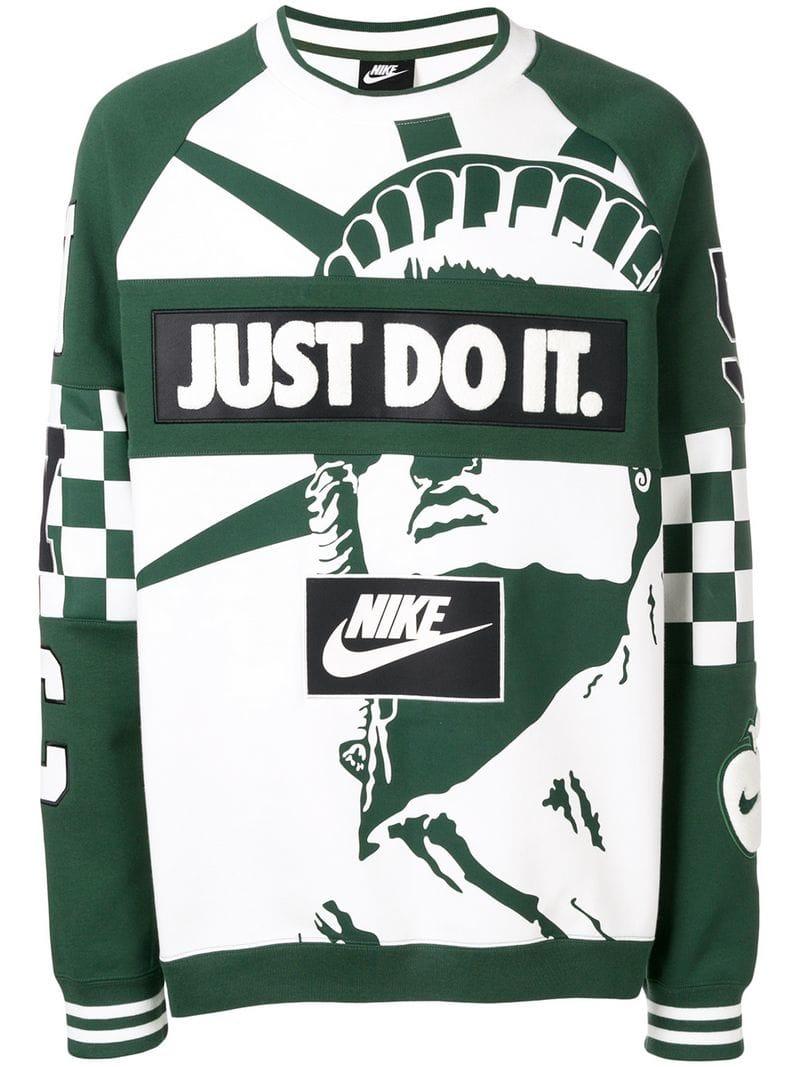 Nike Nsw Nyc Crew in White/Green (Green) for Men | Lyst Canada