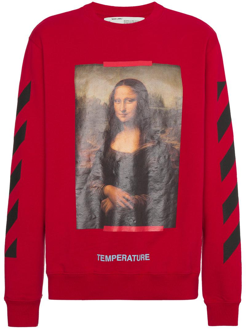 Off-White c/o Virgil Abloh Cotton Monalisa Sweatshirt in Red for 
