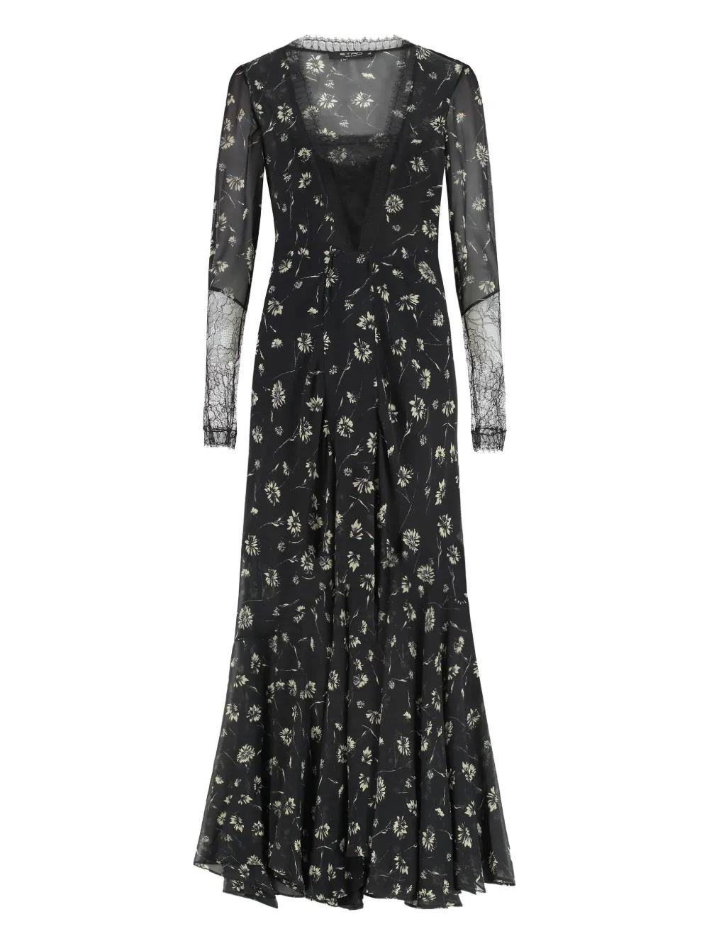 chinese dress ladies Etro Floral Printed Dress Dresses Blue