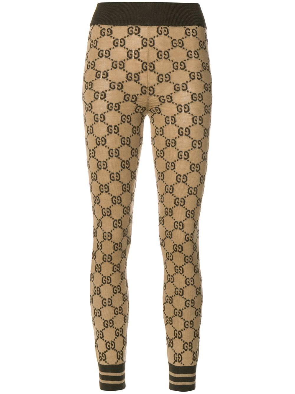 Gucci GG Supreme leggings in Brown | Lyst