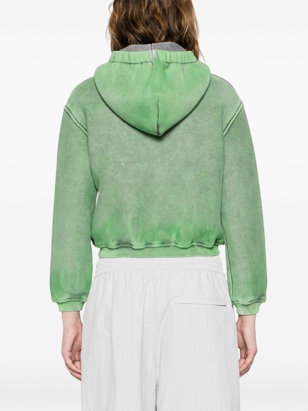 Alexander Wang Green Shrunken Hoodie | Lyst