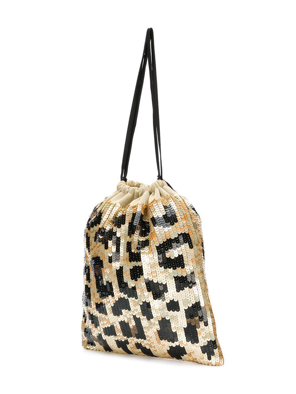 The Attico Full Sequin Leopard Pouch Bag in Metallic - Lyst