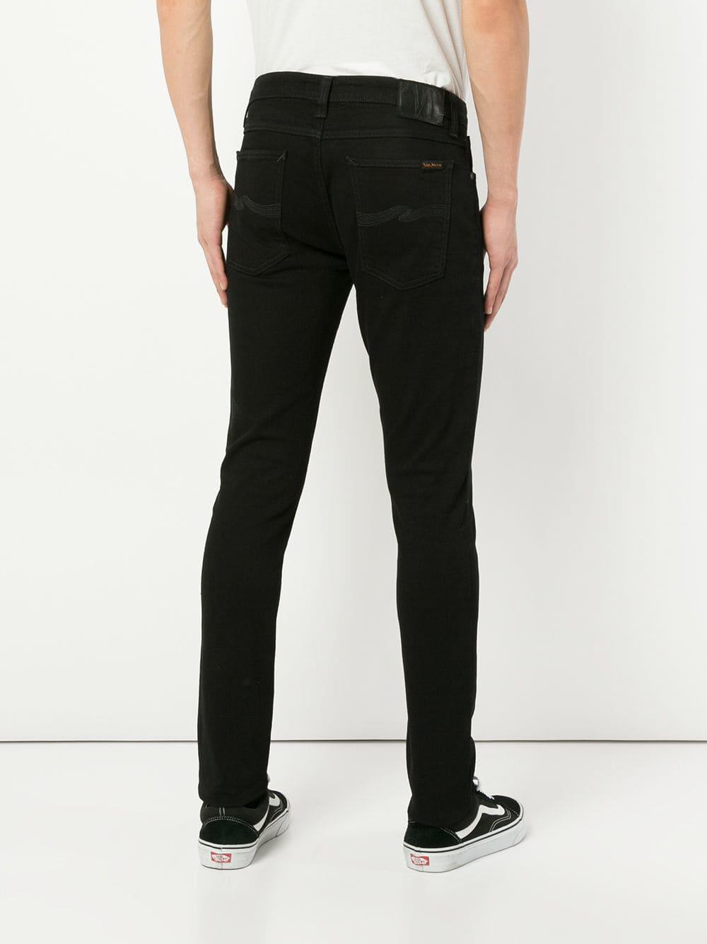 Nudie Jeans Denim Skinny Lin Jeans in Black for Men - Lyst