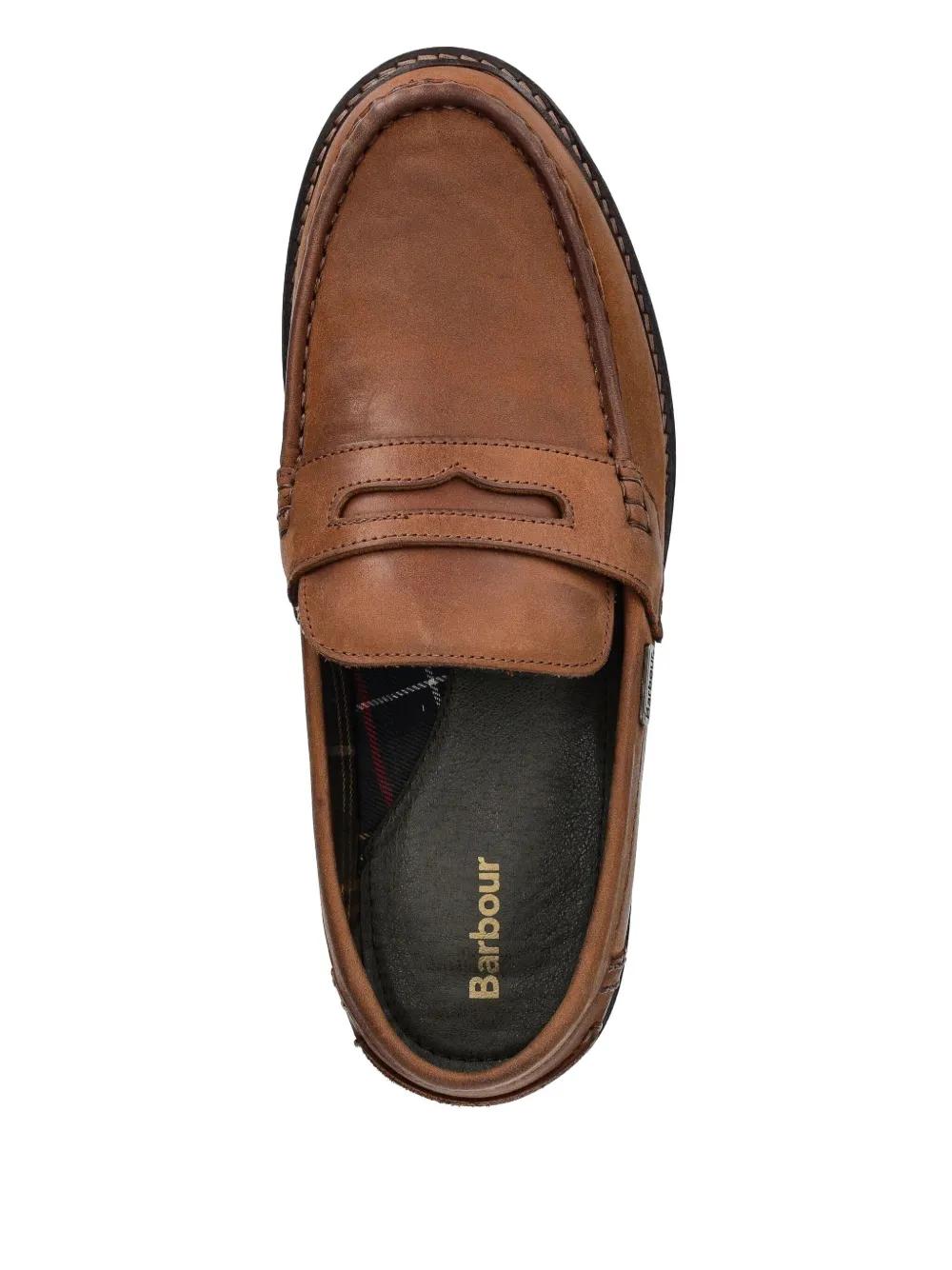 Barbour Leather Loafers Brown Moc Toe Slip On Lug Sole \'Richmond\' Mens 8.5 Barbour Leather Slip-On Loafers in Brown for Men | Lyst UK main image 4