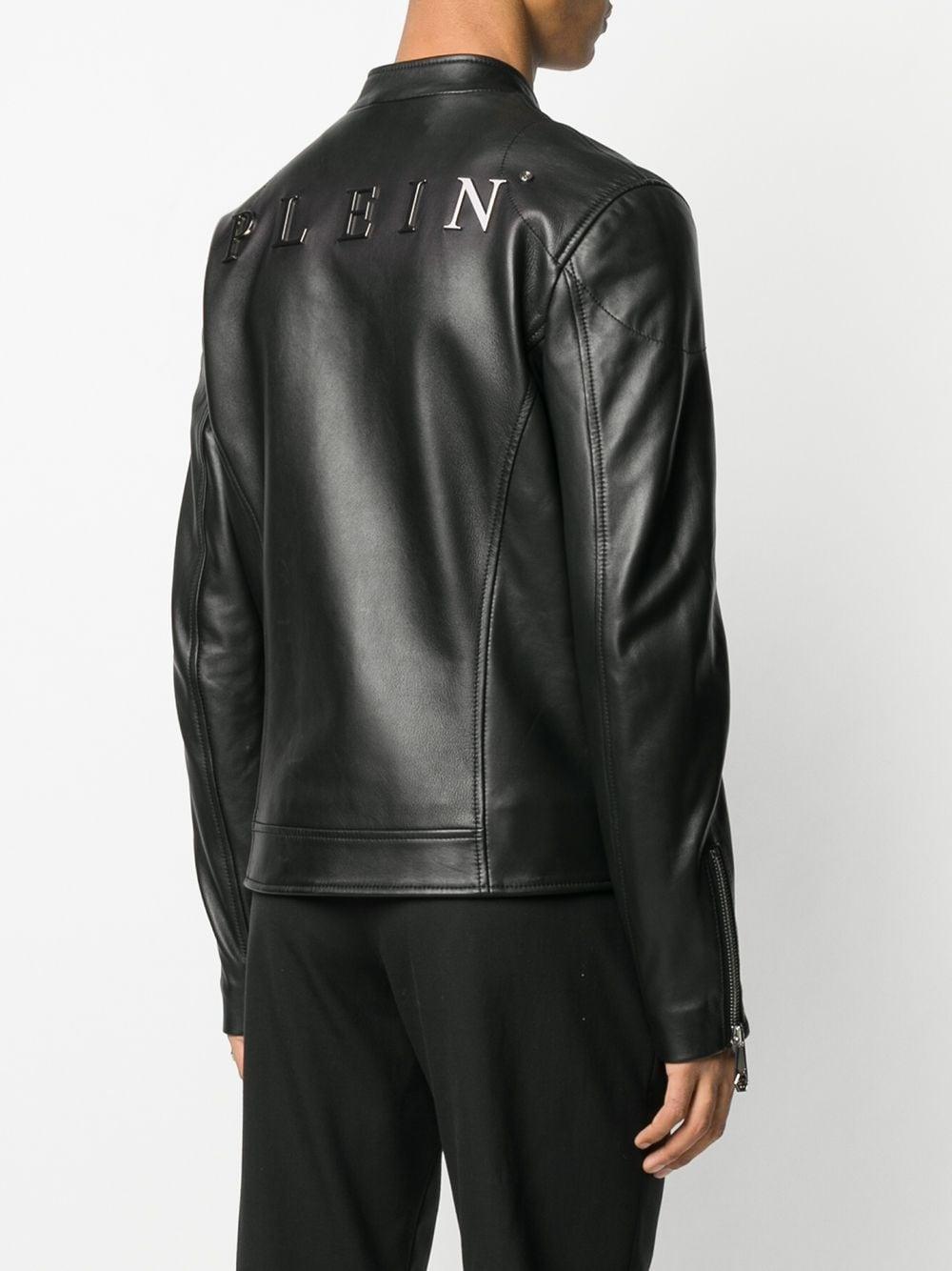 branded biker jacket