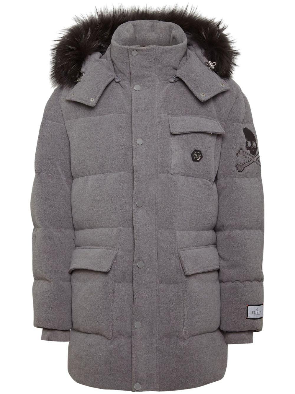 Doudoune A Logo Brode Philipp Plein pour homme en coloris Gris Lyst