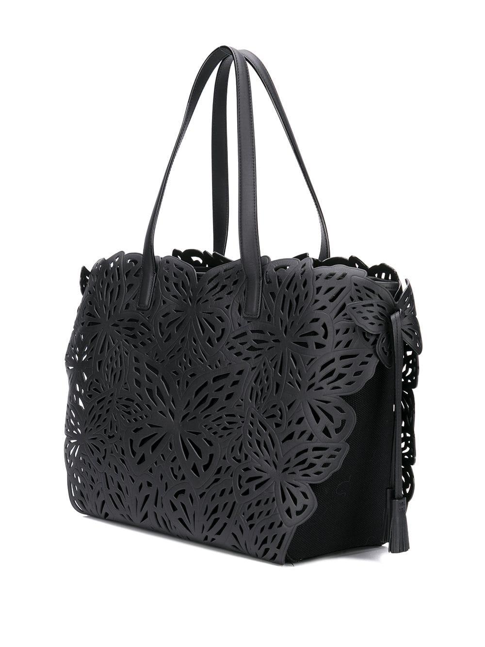 Sophia Webster Leather Liara Lasercut-butterfly Tote Bag in Black 