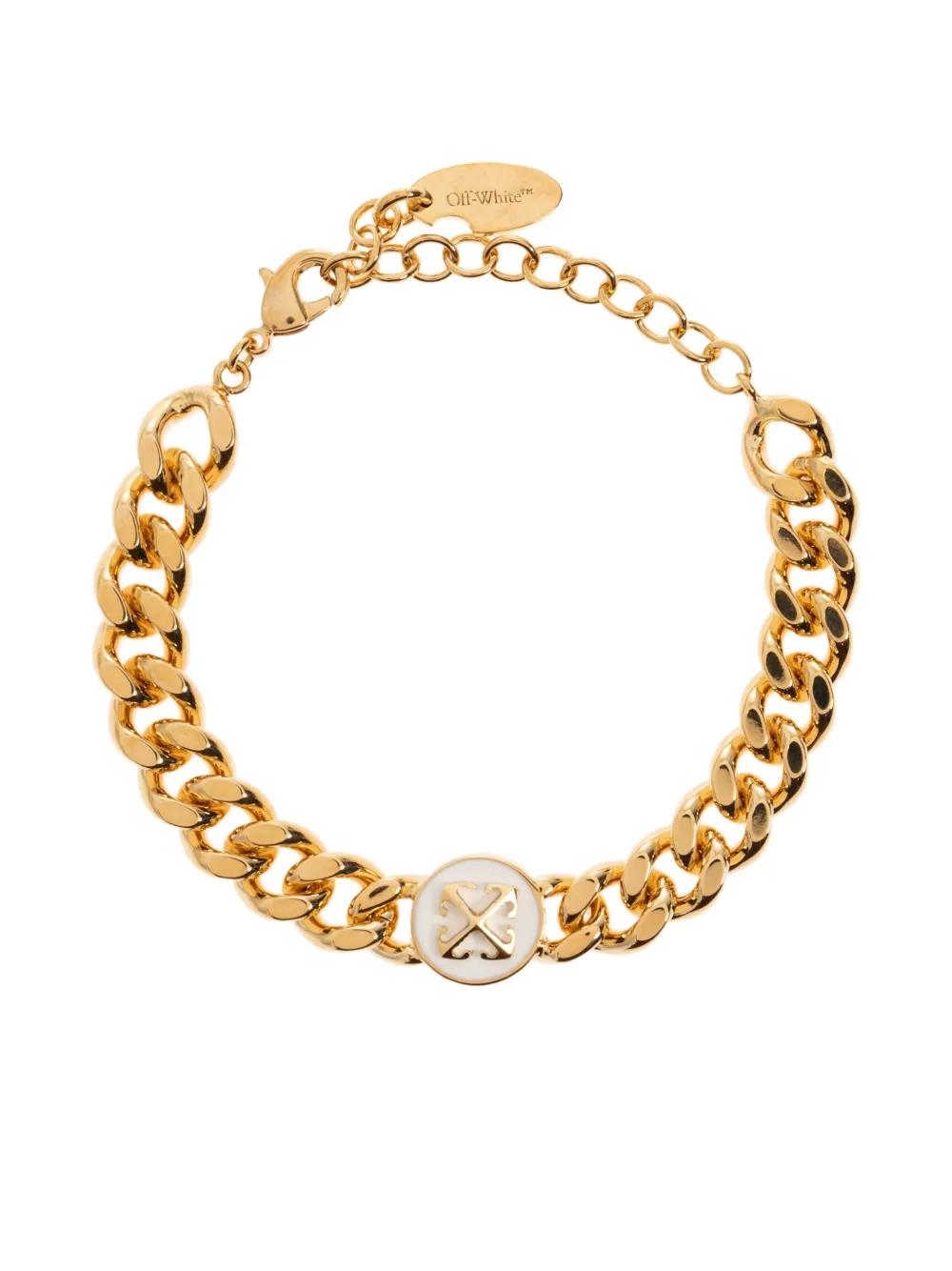 アクセサリー off white gold arrow bracelet Off-White arrow chord bracelet - Gold | OWOA112F23MET0017684
