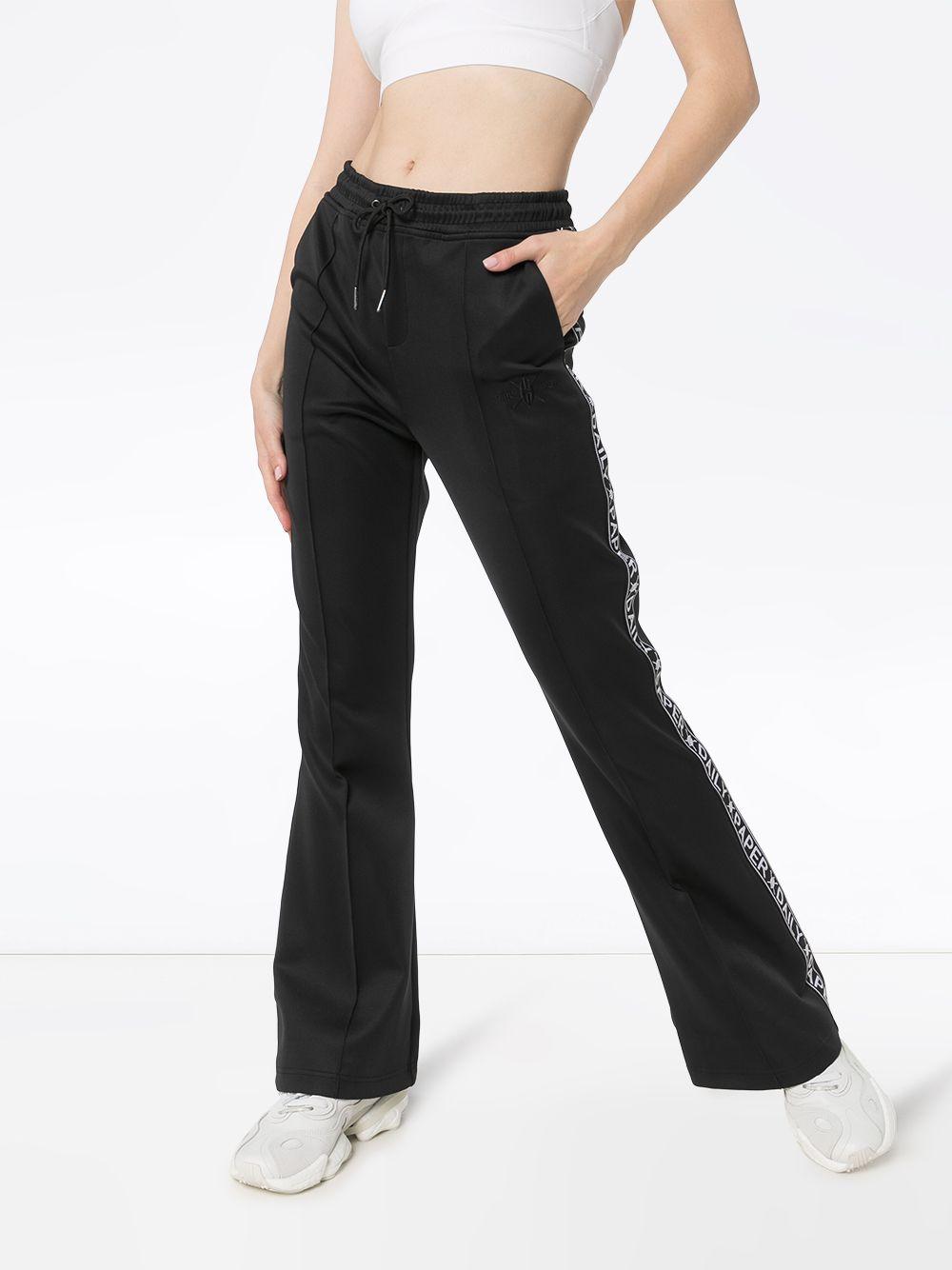 daily paper black tape logo track pants