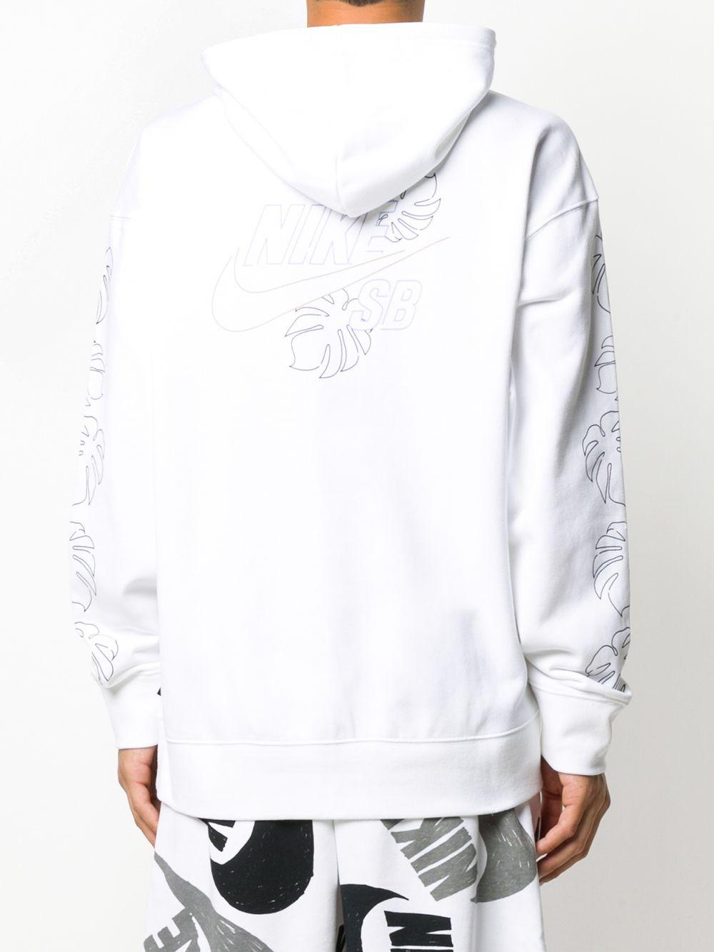 Nike Cotton Palm Leaf Print Hoodie in White for Men | Lyst