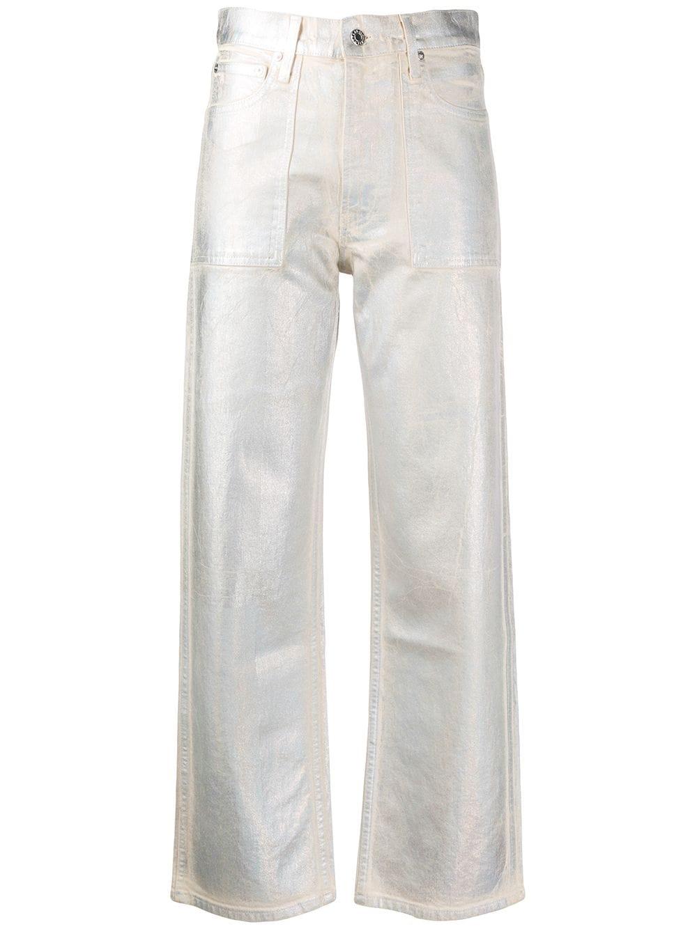 Helmut Lang Denim Metallic Straight-leg Jeans in White - Lyst