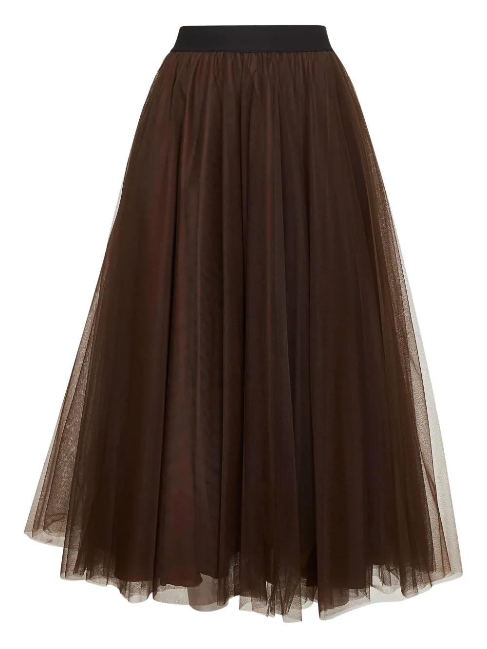 スカート Blanca Vita Pleated Midi Skirt In Muslin With Elastic Blanca Vita Pleated Skirt In Muslin With Elastic Waistband