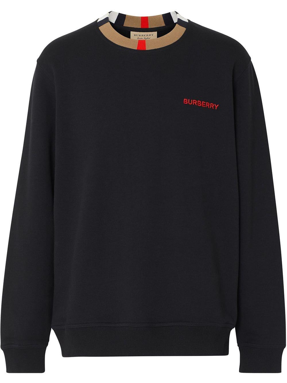 Burberry Striped monogram-print Hoodie - Farfetch